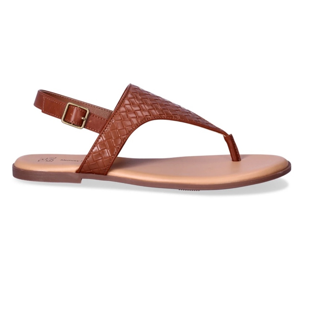 Time and Tru | Women's Hooded Flat Thong Memory Foam  Sandals | Size: 11